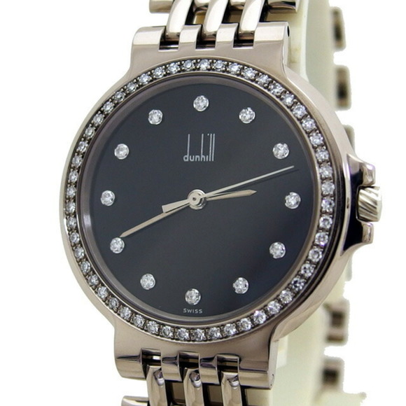 DUNHILL Elite 12P diamond bezel quartz K18WG - Picture 1 of 10